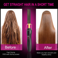 2 in1 Hot Comb Hair Straightener Electric Heating Comb