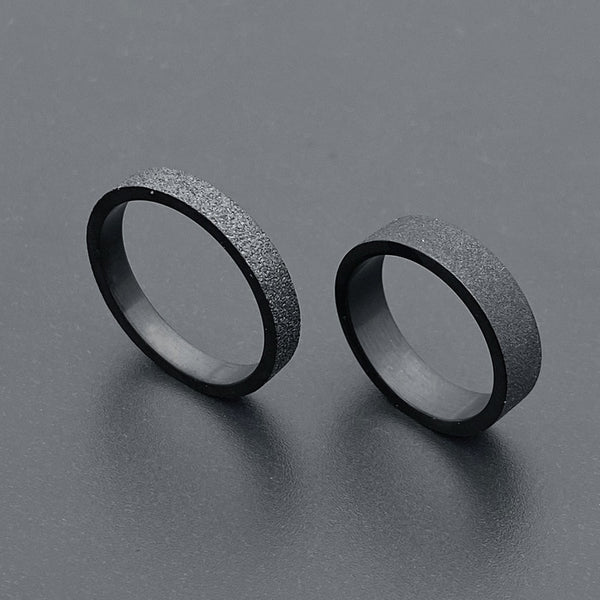 Simple 3mm 5mm Woman Men's Couple Black Titanium Ring Matte Finished Finger Ring Jewelry for Male Wedding Bands Gift
