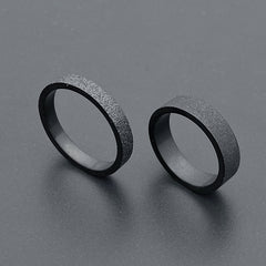 Simple 3mm 5mm Woman Men&#39;s Couple Black Titanium Ring Matte Finished Finger Ring Jewelry for Male Wedding Bands Gift