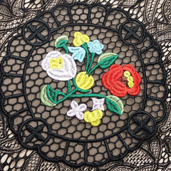 2022 New Women&#39;s Celebrity Club Party Dress Vestidos Graceful Floral Embroidery Long Sleeves Ruffles Lace  Bandage Midi Dress