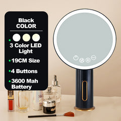 3 Color LED Vanity Makeup Mirror Light Rechargeable