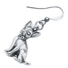 WEVENI Alloy Antique Gold Plated Sweet Chihuahua Dogs Earrings Drop Dangle Lovely Pets Animals Jewelry Charm Gift For Women Girl