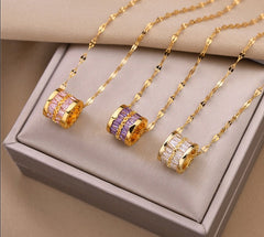 Stainless Steel 3 Color Round Pendant
