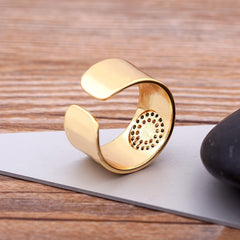 Turkish Evil Eye Rhinestone Adjustable Rings Open Ring