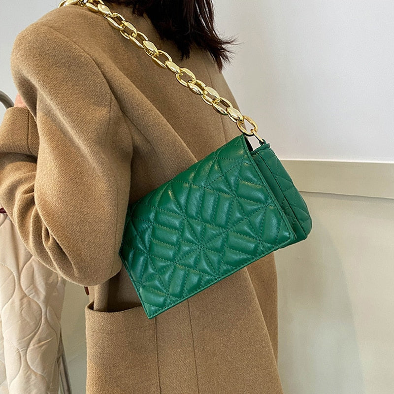 Claudette Plaid Chain Shoulder Bag