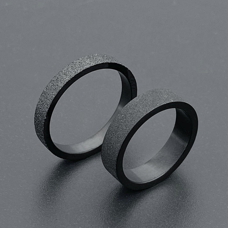 Simple 3mm 5mm Woman Men's Couple Black Titanium Ring Matte Finished Finger Ring Jewelry for Male Wedding Bands Gift Main image