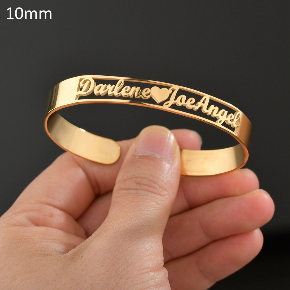20 Styles Fashion Customized Name Bracelets Letter Stainless Steel Personalized Bangles For Women Men Baby Wedding  Jewelry Gift