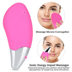 Mini Electric Cleansing Brush Silicone Sonic Face Cleaner Deep Pore Cleaning Skin Massager