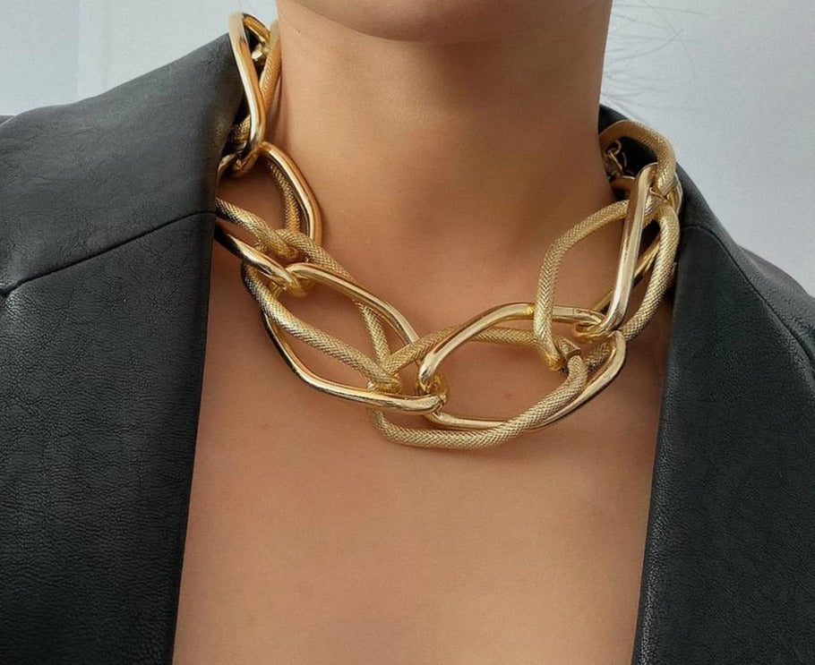 Roxana Multi-Layer Chunky Chain Choker Collection