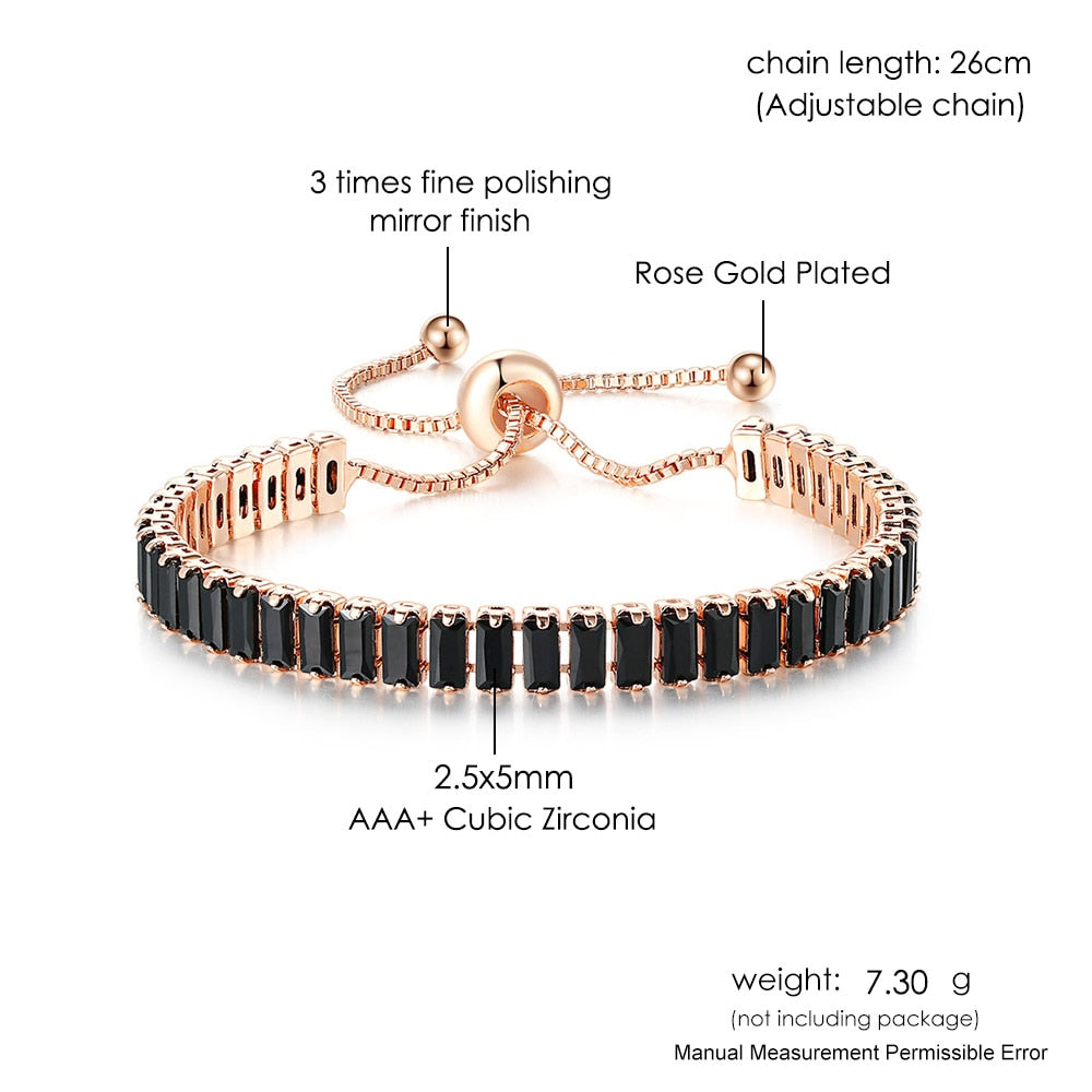 Noire Black Crystal Adjustable Bangle Collection