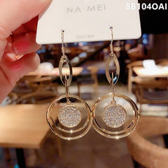 South Korea web celebrity super fairy temperament elegant Hyun fashion fashion earrings delicate purple flowers rose earrings