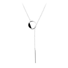 Genuine 925 Sterling Silver Black Round Necklace