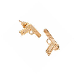 Kinitial 1Pair Fashion Gun Pistol Jewelry Gift Charm Gun Shape Earrings for Women Statement Earring Wedding Party Accessory