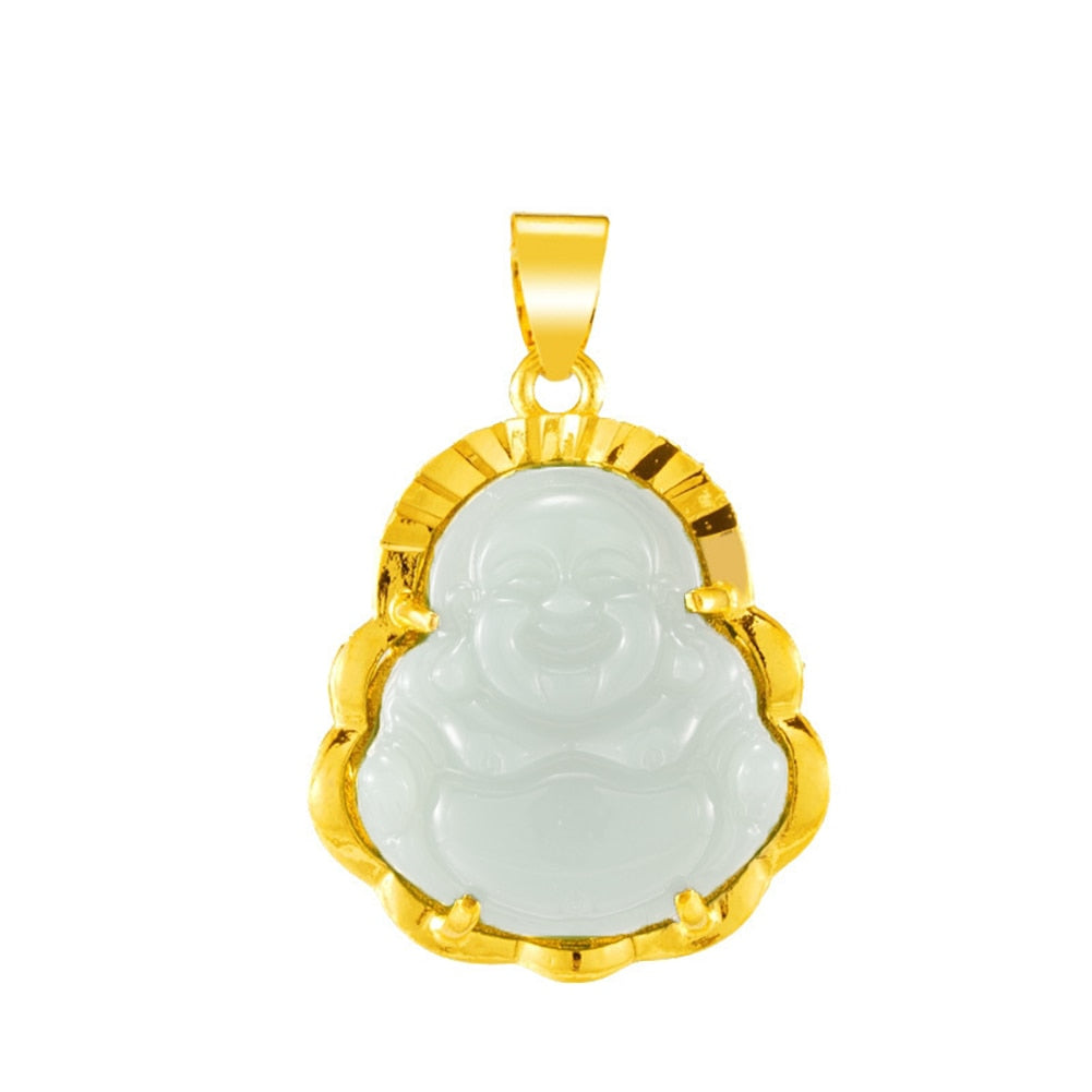 SophiaXuan Buddha Pendant Necklaces Chinese Style Women&#39;s Neck Chain Stone Pendant Big Belly Maitreya Necklace for Women 2021
