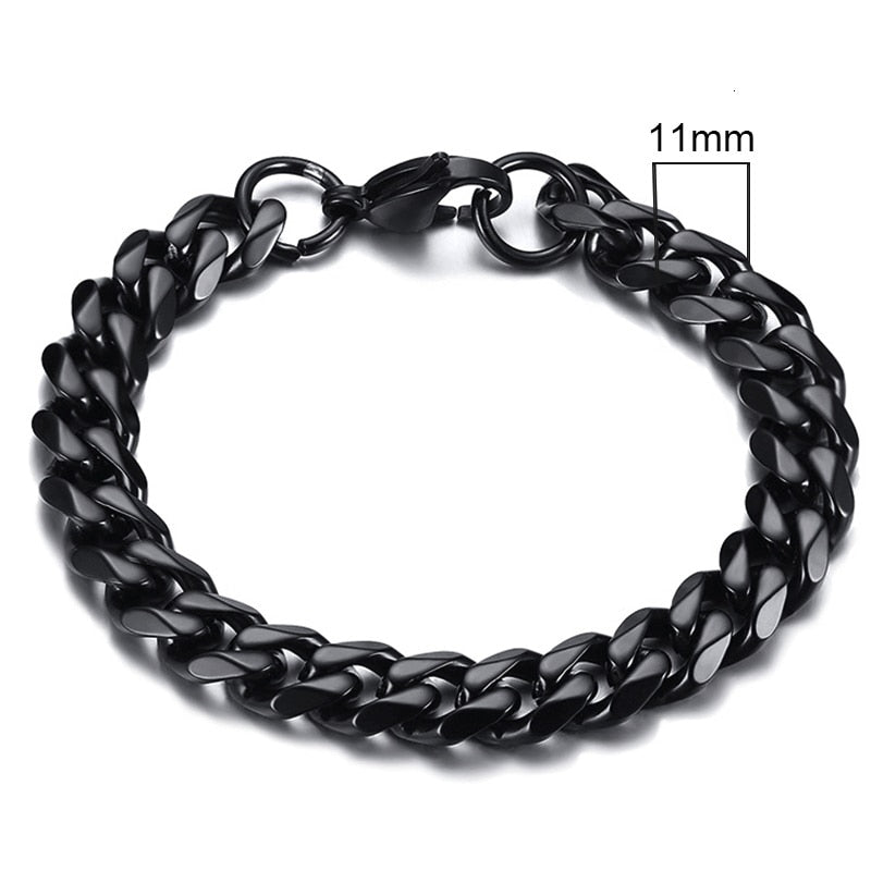 Rocco Chunky Stainless Steel Cuban Bracelet Collection
