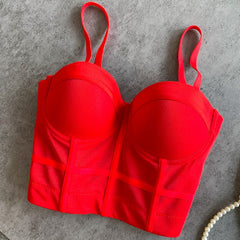 Full Beading  Female Corset Top Camis Tops Nightclub Sexy Short Chest Binder Camisole Women Mujer Push Up Tube Bra Debardeur