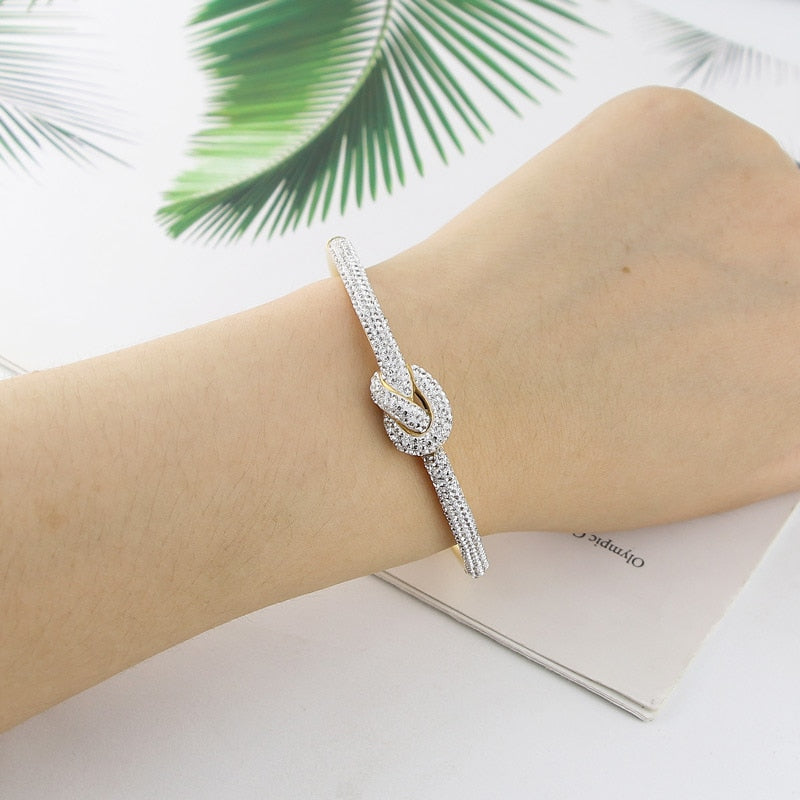 Infinity Crystal Knot Bangle