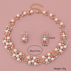ZOSHI Fashion Pearl Jewelry Sets For Women African Beads Jewelry Set Gold Plated Wedding Crystal Bridal Dubai Necklace Jewelery