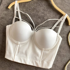 Diamonds Corset Top Women Tank Top Nightclub Sexy Chest Femme Binder Camisole Mujer Debardeur Push Up Camisole Tube Top Bustiers