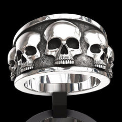 Stainless Steel Punk Style Biker Skull Finger Ring Skeleton Men Women Couple Rings Party Jewelry Personalized Gifts Size 7-12