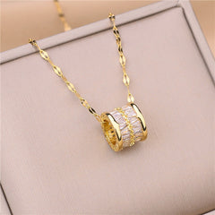 Stainless Steel 3 Color Round Pendant