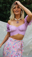 Nadafair Blouse Women 2020 Summer Off Shoulder Tops Puff Sleeve Bow Tied Beach Short Sleeve Backless Sexy Crop Top Women White