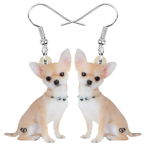 Acrylic Chihuahua Dog Earrings