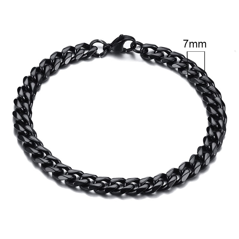 Rocco Chunky Stainless Steel Cuban Bracelet Collection