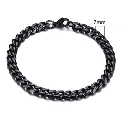 Vnox 3-11mm Chunky Miami Curb Chain Bracelet for Men, Stainless Steel Cuban Link Chain Wristband Classic Punk Heavy Male Jewelry