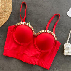 Full Beading  Female Corset Top Camis Tops Nightclub Sexy Short Chest Binder Camisole Women Mujer Push Up Tube Bra Debardeur