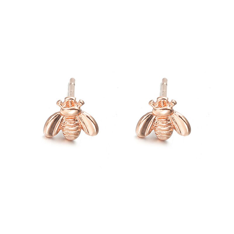 Rose Gold/Silver Plated Honey Bee Earrings Stud