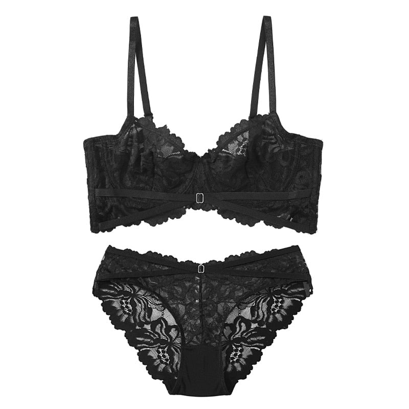 CINOON Top High Quality Bra Set Lingerie Push Up Brassiere Lace Embroidery Underwear Set Sexy Ultra-thin Cup For Women underwear