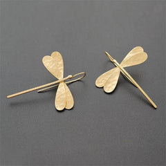 Simple Stereo 3D Dragonfly Drop Earrings Trend Ladies Long Earrings Women Party Wedding Jewelry Fashion Accessories