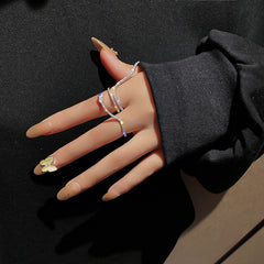 Snake Shape Adjustable Crystal Rings