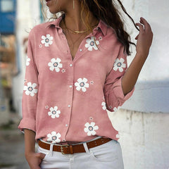 Floral Print Women Shirts And Blouses 2022 Spring Fashion Turn-down Collar Long Sleeve Office Lady Tops Plus Size Casual Blouse