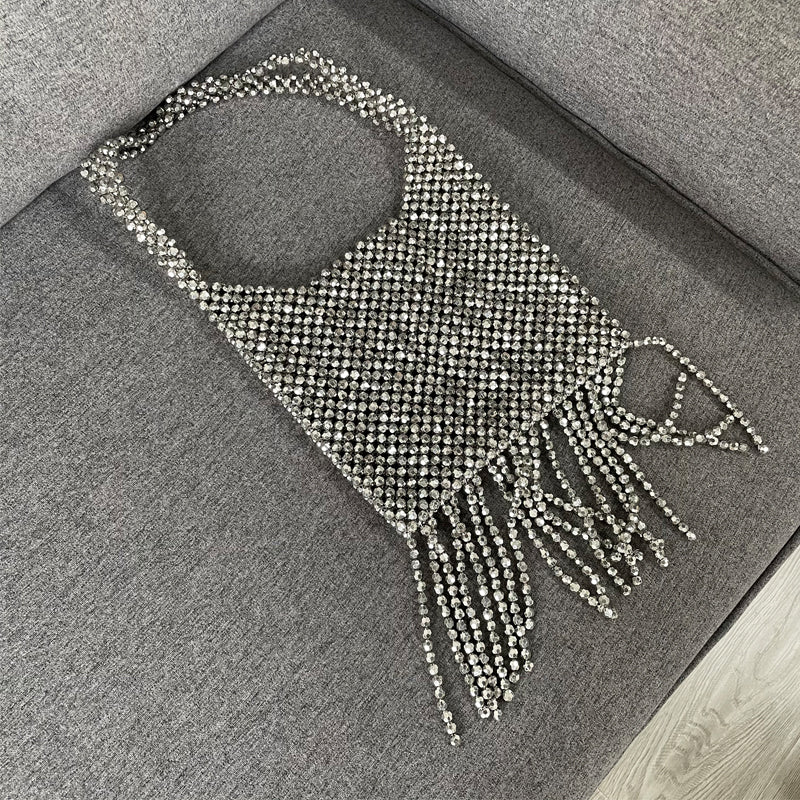 Silver star seed Beaded Bag
