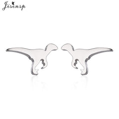 Jisensp Punk Dragon Stainless Steel Earring Trendy Small Dinosaur Stud Earrings Fashion Jewelry for Women Men Christmas Gift