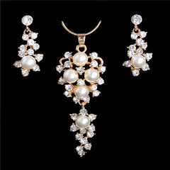 ZOSHI Fashion Pearl Jewelry Sets For Women African Beads Jewelry Set Gold Plated Wedding Crystal Bridal Dubai Necklace Jewelery