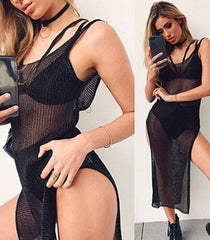 Beach Cover Up Bathing Suit Bikini Cover-ups Mesh Perspective Beach Dress