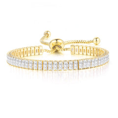 Unique Black Crystal Bangle Rose Gold Color Adjustable Bracelets
