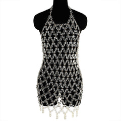 Acrylic Decoration Halter Bra For Women&#39;s Sexy Chest Chain Gothic Backless Body Chain Fashion Nightclub DJ Body Chain Jewelry