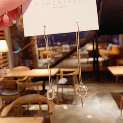 South Korea web celebrity super fairy temperament elegant Hyun fashion fashion earrings delicate purple flowers rose earrings