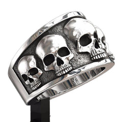 Stainless Steel Punk Style Biker Skull Finger Ring Skeleton Men Women Couple Rings Party Jewelry Personalized Gifts Size 7-12