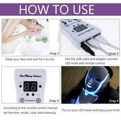 7 Colors Light LED Facial Mask with Neck Face Care Treatment Beauty