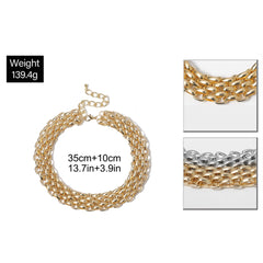 PuRui Punk Chunky Chain Choker Necklace for Women Hip Hop Gold Color Layered Collar Necklace Statement Fashion Jewelry