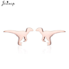 Jisensp Punk Dragon Stainless Steel Earring Trendy Small Dinosaur Stud Earrings Fashion Jewelry for Women Men Christmas Gift