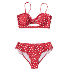 Cutout Low-waist Bikini Sets Floral