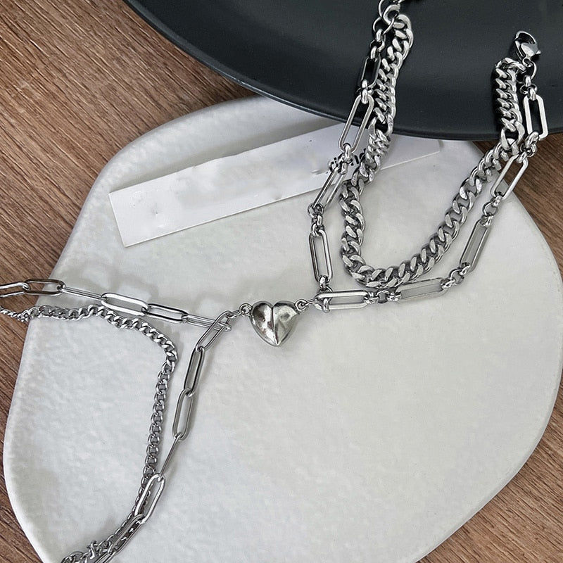 Halves Heart Magnetic Couple Bracelets