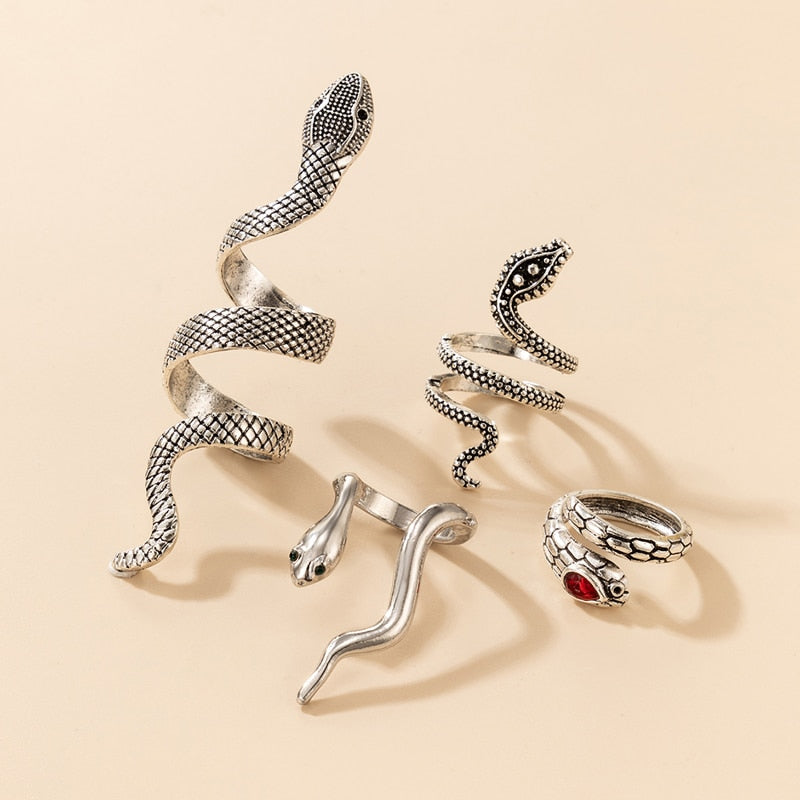 4pcs/set Bohe Snake Ring Sets