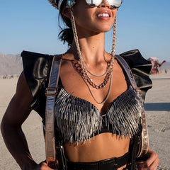 Push Up Bra With Rivet Gold Silver Rock Backless